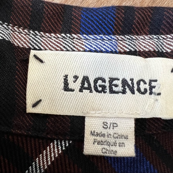 L’AGENCE Denice Contrast Back Shirt S - Picture 10 of 11